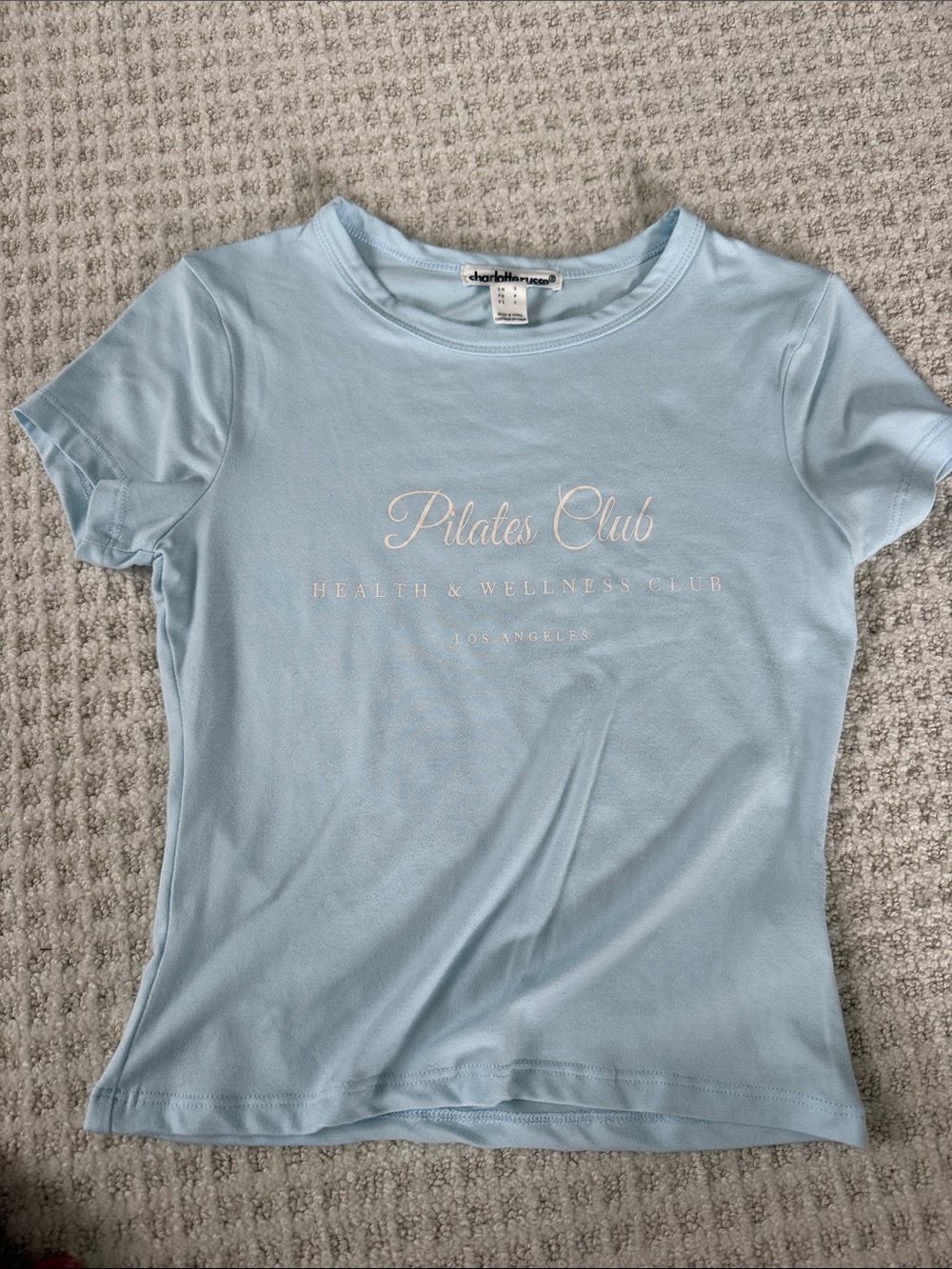 Charlotte Russe Light Blue Pilates Club Tee